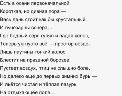 Есть в осени первоначальной размер