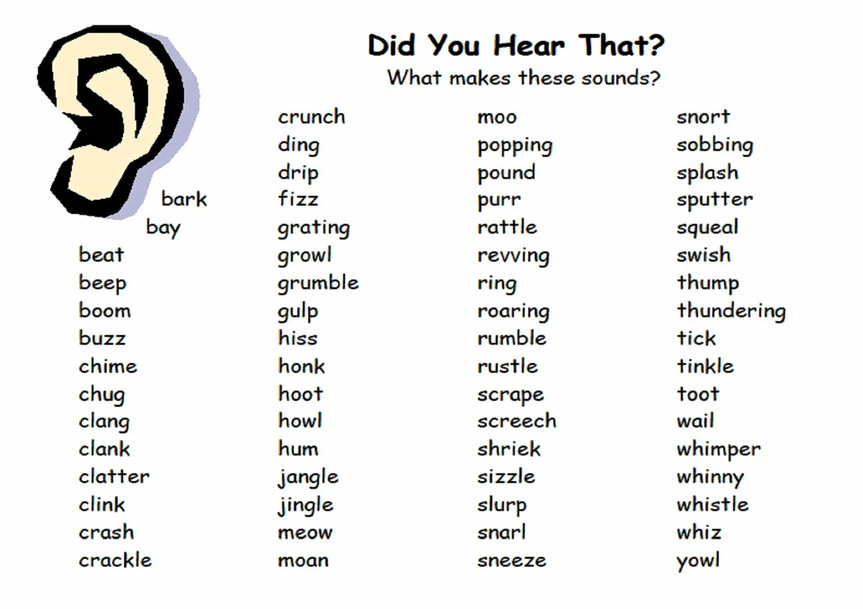 Describe the Sounds. You use this Word to describe something that you can hear easily 4 буквы ответ. Sound a Words in English. Sounds Vocabulary. What did you hear me say