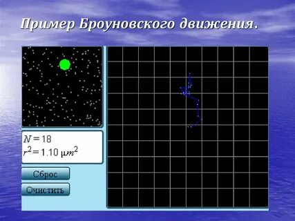 Броуновское движение примеры