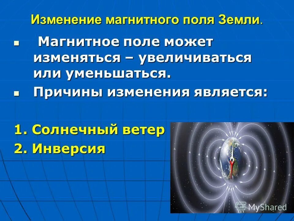 Как изменится магнитное. Изменение магнитного поля земли. Магнитное поле земли презентация. Искажение магнитного поля земли. Презентация на тему магнитное поле.