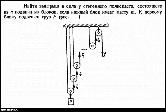 Система подвижных блоков выигрыш в силе. Система подвижных блоков выигрыш в силе