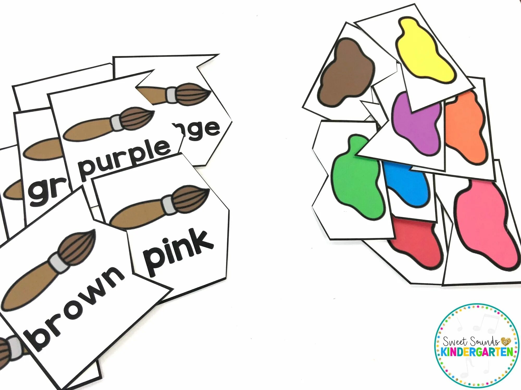 Matching puzzle. Matching words and colours. colors words. matching puzzle cards words. match colors to words.