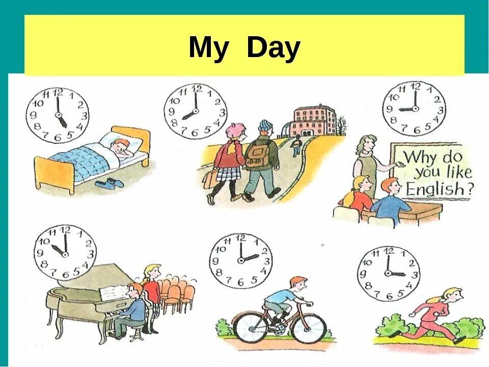 Распорядок дня на английском языке. Режим дня рисунок. Проект my Day. Рисунки распорядка дня по английскому.