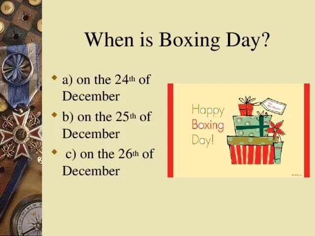 When is boxing day