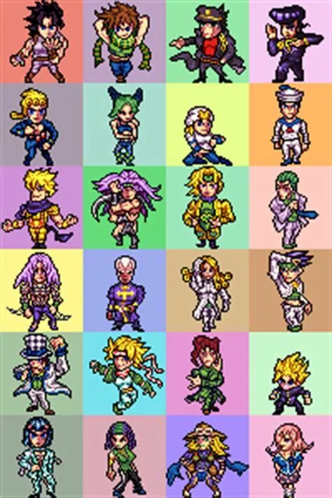 Пиксельная игра джоджо. Наруто пиксель арт 32х32. Пиксельный дио брандо. Джоджо pixel art. Пиксель арты джоджо.