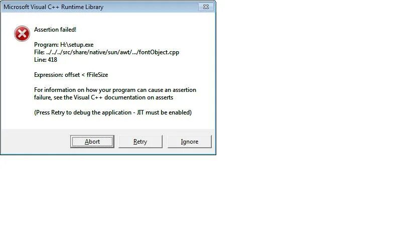Assertion failed