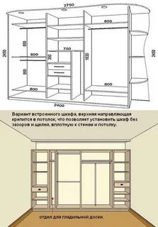 Схема встроенный шкаф купе