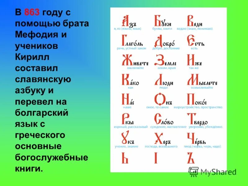 Книги славянской азбуки