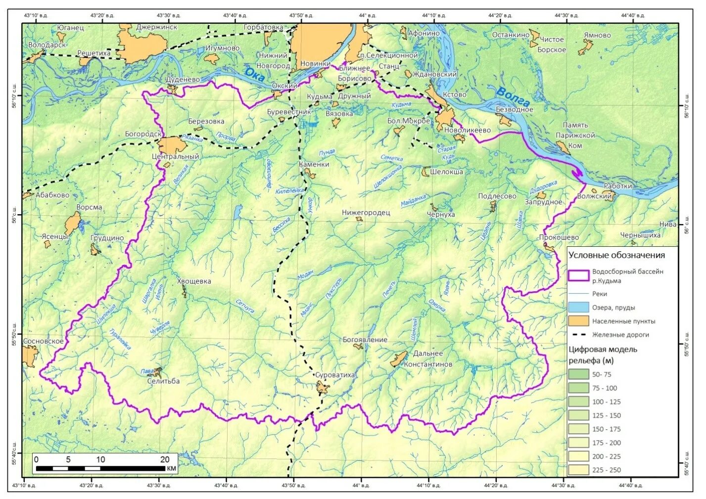 Река Кудьма Нижегородская область на карте. Река Кудьма на карте. Цифровая модель рельефа. Исток реки Кудьма на карте.