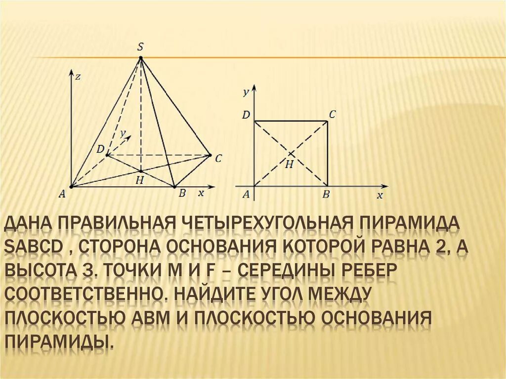 Четырехугольная пирамида SABCD. В правильной четырехугольной пирамиде SABCD. Координатный метод в четырехугольной пирамиде. Диагональ ас основания правильной четырехугольной пирамиды