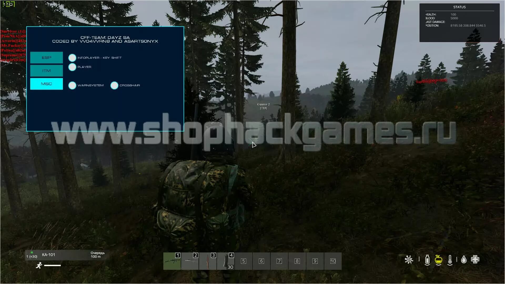 DAYZ чит. Приватный чит DAYZ. Меню DAYZ. DAYZ Wallhack.