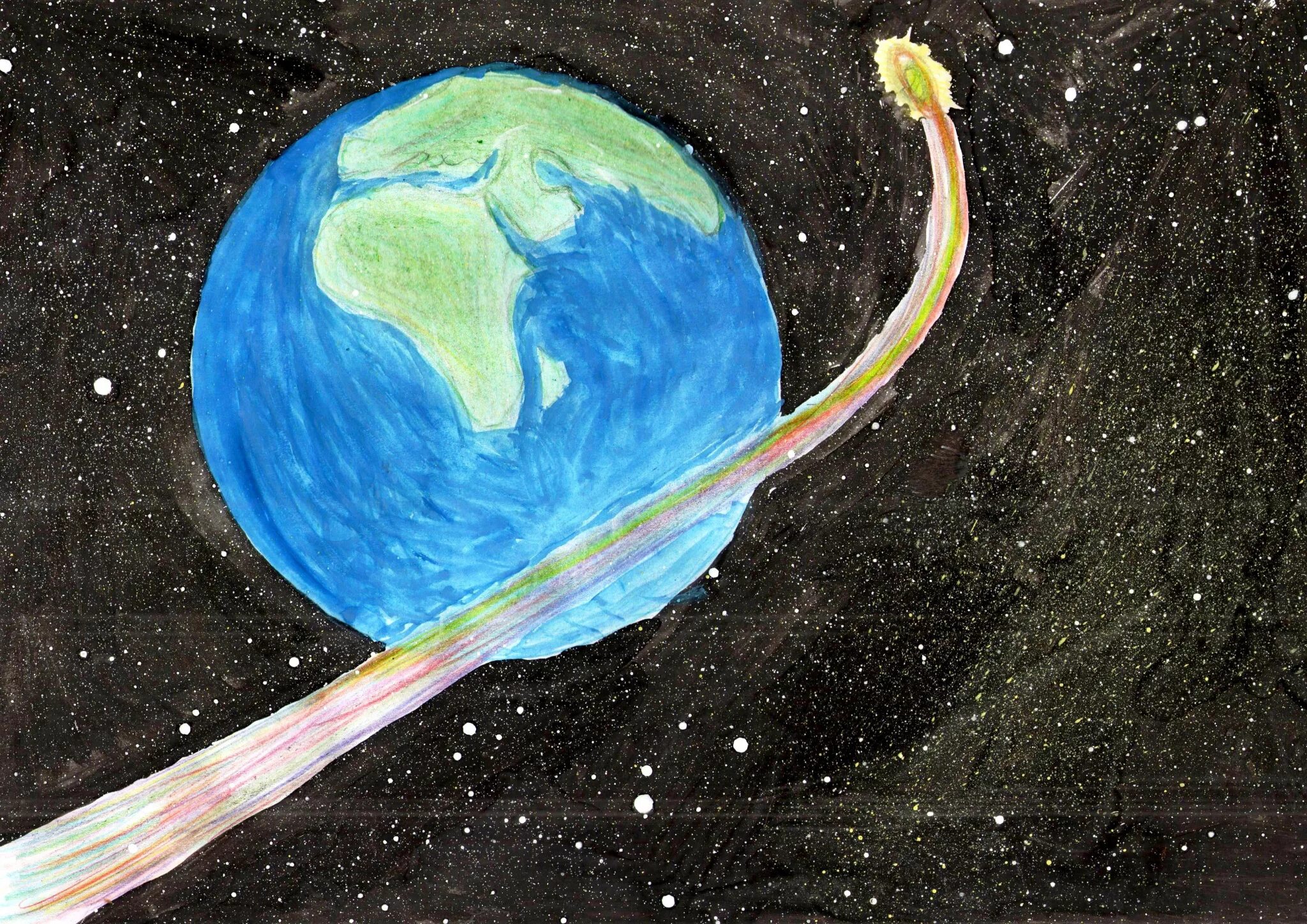 Рисунок на тему космос. Рисование планеты. Земля рисунок красивый. Рисование на тему космос наша Планета земля.