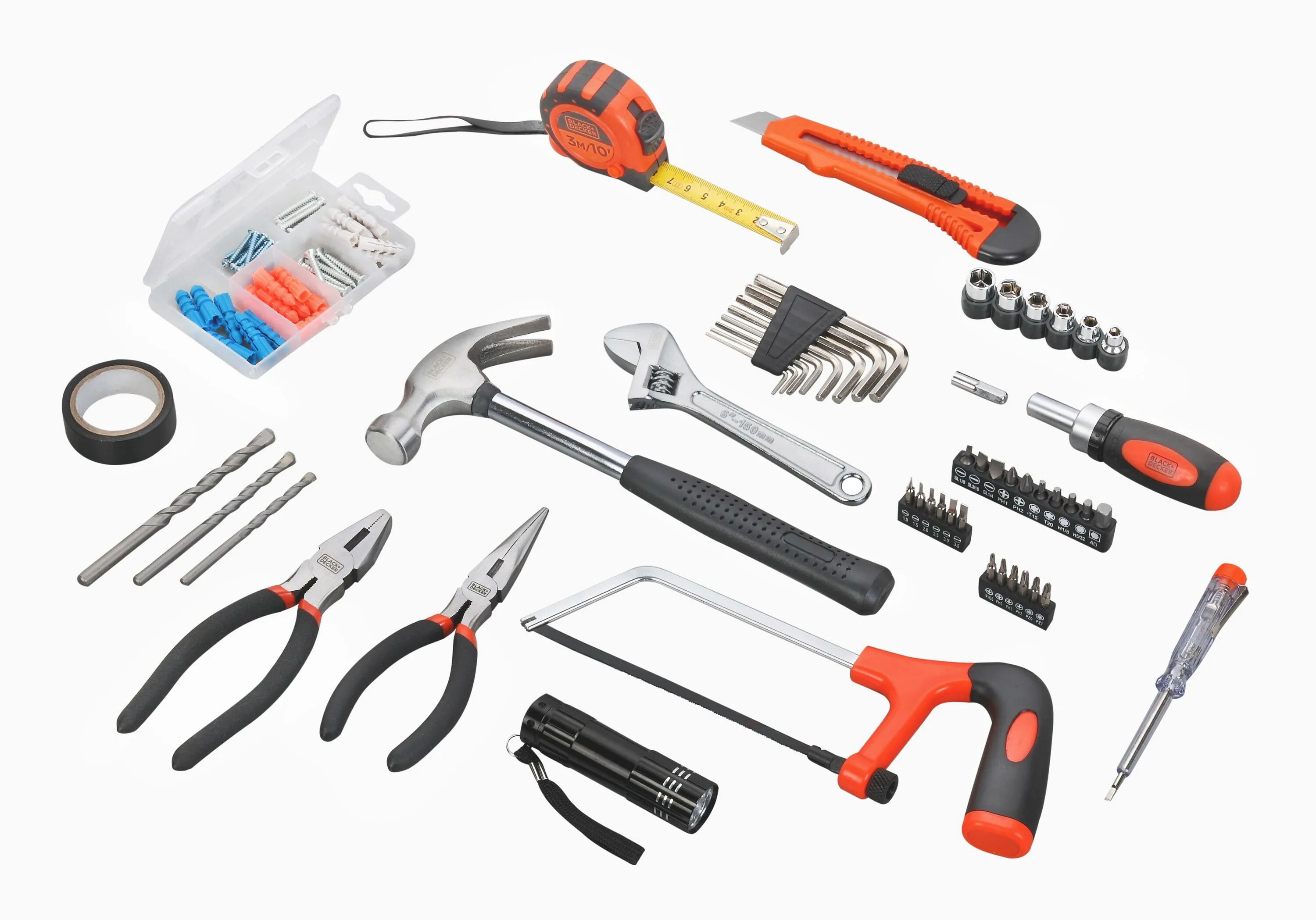 Black+Decker 154-piece hand Tool Kit. Строительные материалы и инструменты. Инструменты для монтажа электропроводки. Материалы инструменты оборудование. Tool materials