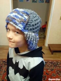 Связать ушанку мальчику