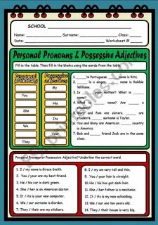 Fill in possessive pronouns