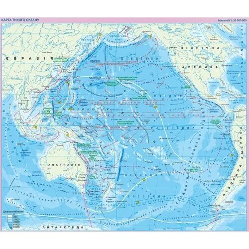 Карта Тихого океана с морями заливами и проливами. Физическая карта Тихого океана 7 класс. Тихий океан физическая карта подробная. Карта Тихого океана географическая. Тихий океан условные знаки на карте