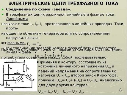 Линейный и фазный ток в трехфазной цепи