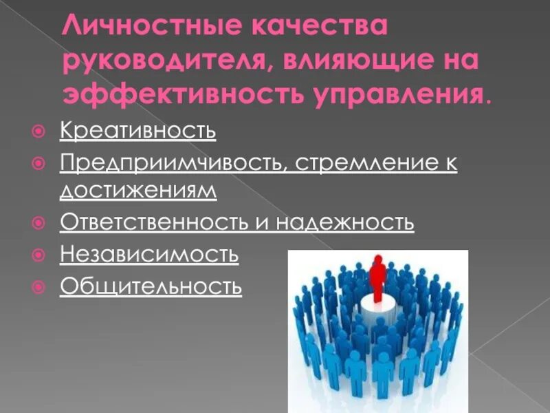 Личностные качества руководителя влияющие на эффективность. Эффективность личности. Влияние личностных качеств. Качества личности в управлении.