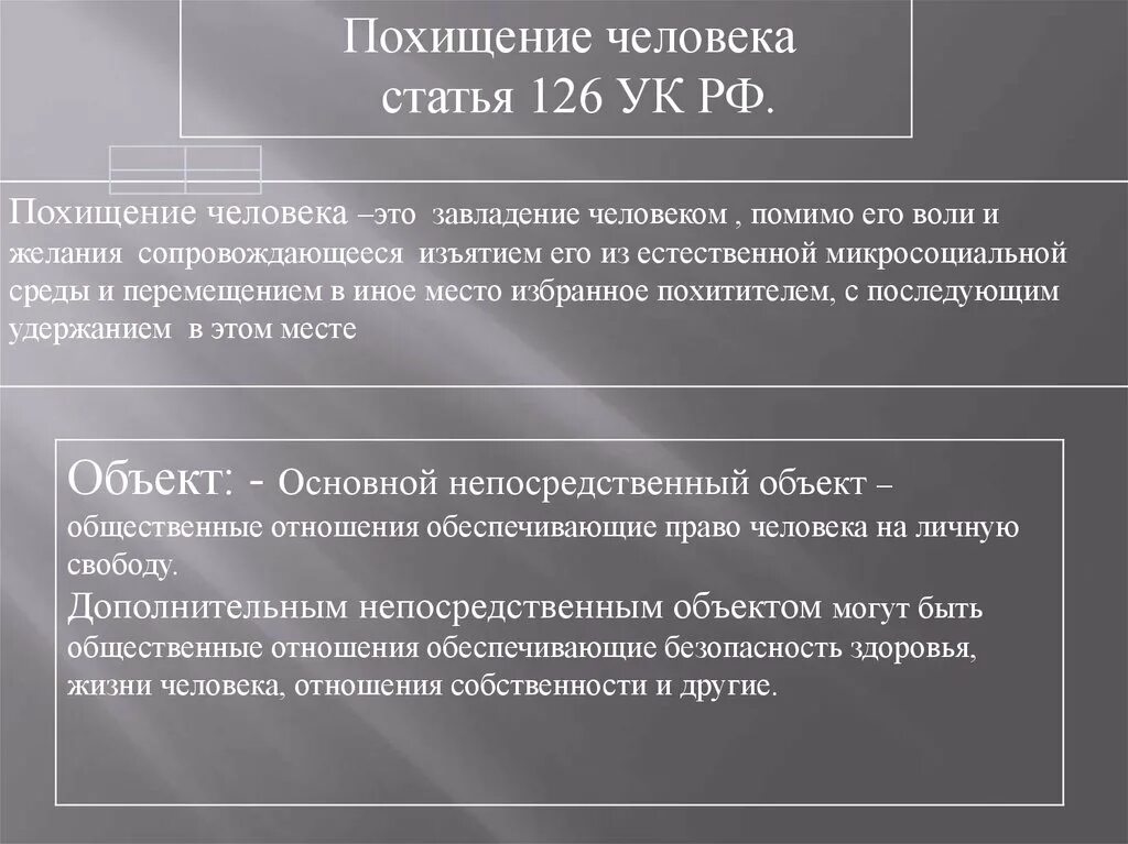 Преступление похищение человека