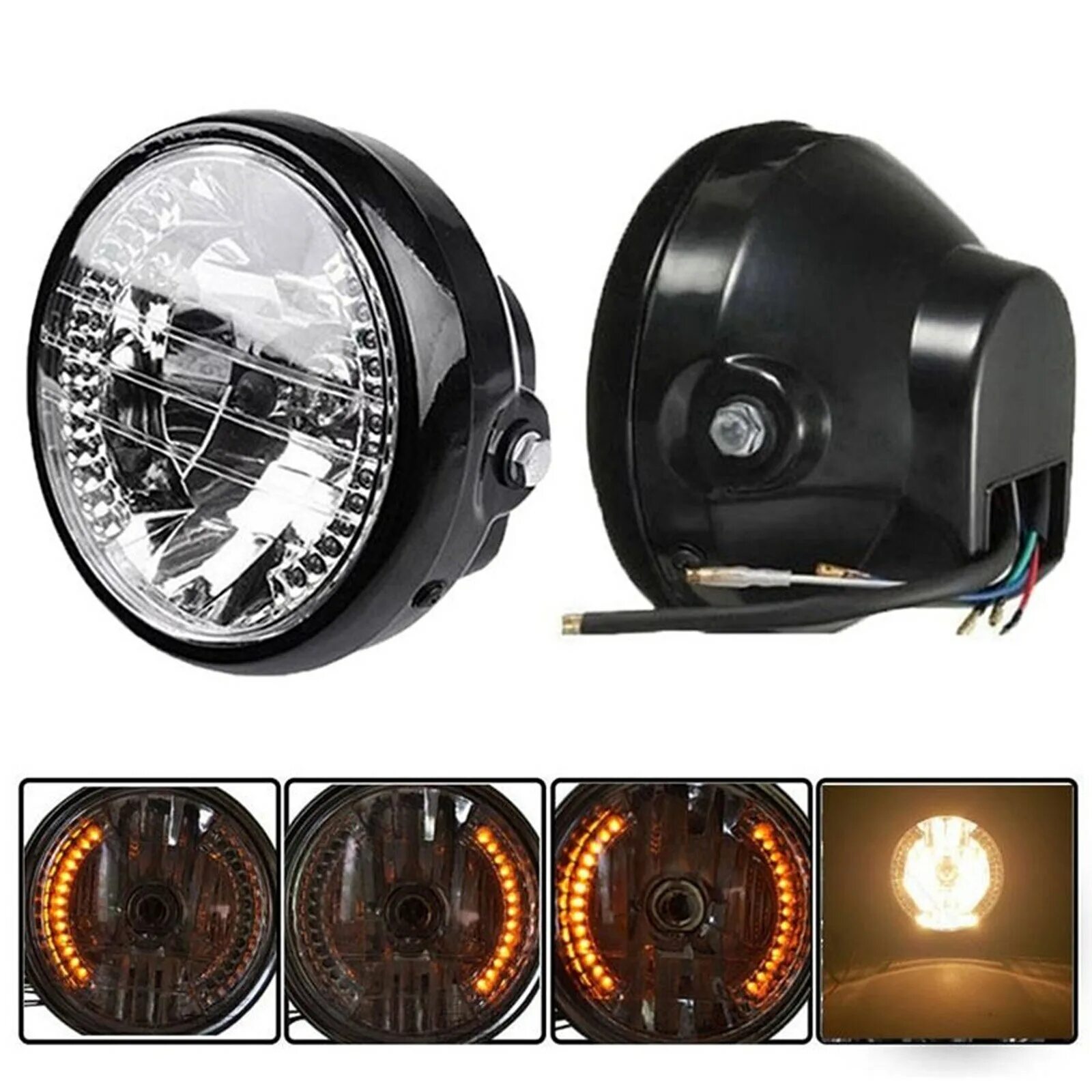 Led фара с поворотником. Фара мотоцикла 6,5 дюймов. harley dyna led head light. светодиодная фара для мотоцикла 7 дюймов. фара универсальная с поворотником led.
