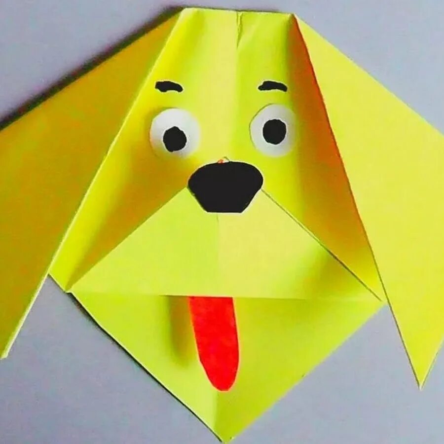 Просто оригами лет 6. Оригами для детей. Поделки оригами для детей. Простое оригами для детей. Оригами собака.