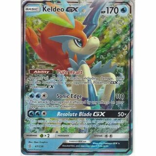 Pokemon Trading Card Game 47/236 Keldeo GX Rare Holo GX Card SM11 Unified Minds 