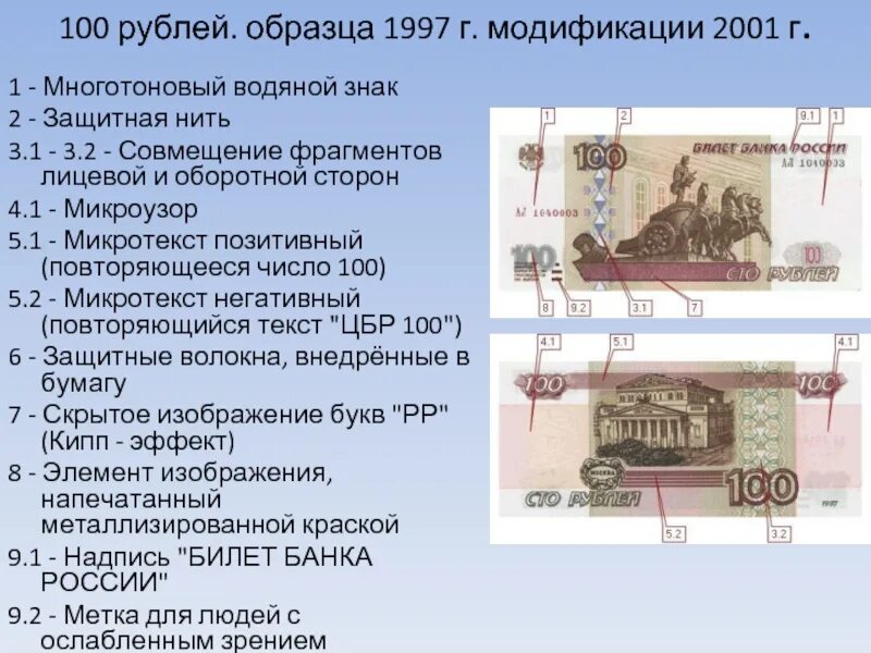 Определить денежную купюру