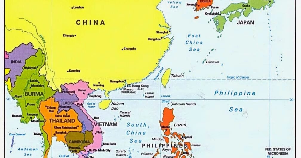 B c asia. Республика Корея Восточная Азия. Окинава на карте. Миндоро остров на карте Азии.