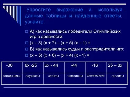 Многочлены арифметические операции над многочленами