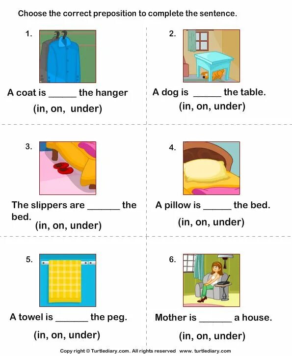 Choose suitable prepositions