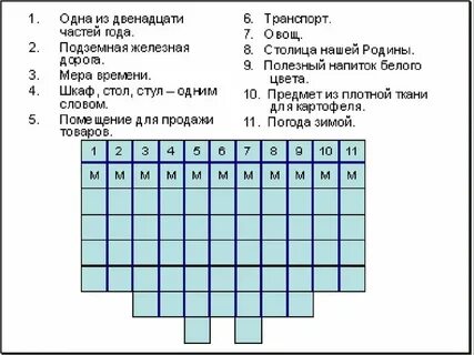 Кроссворд на слово семья