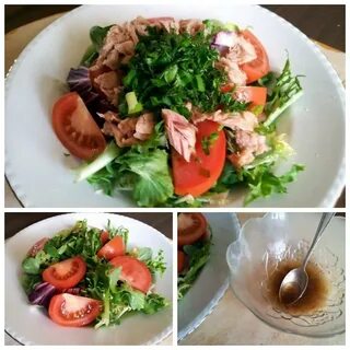 Салат с тунцом помидорами и огурцами