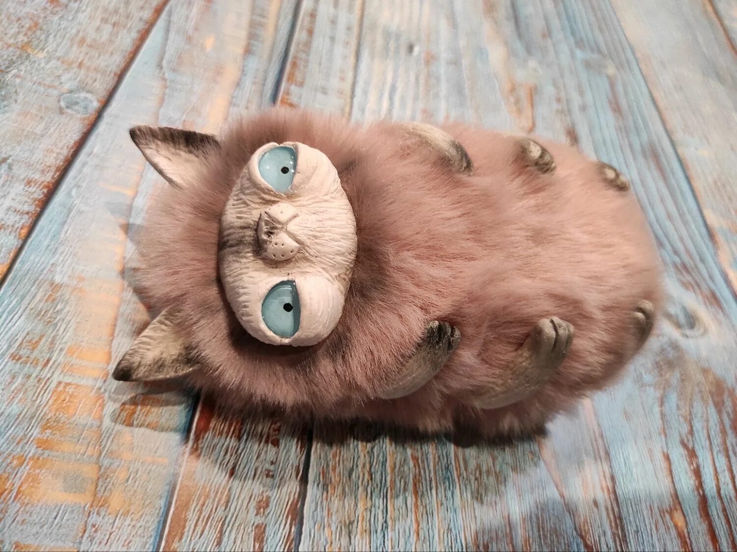 Смешанная техника игрушки мех глина