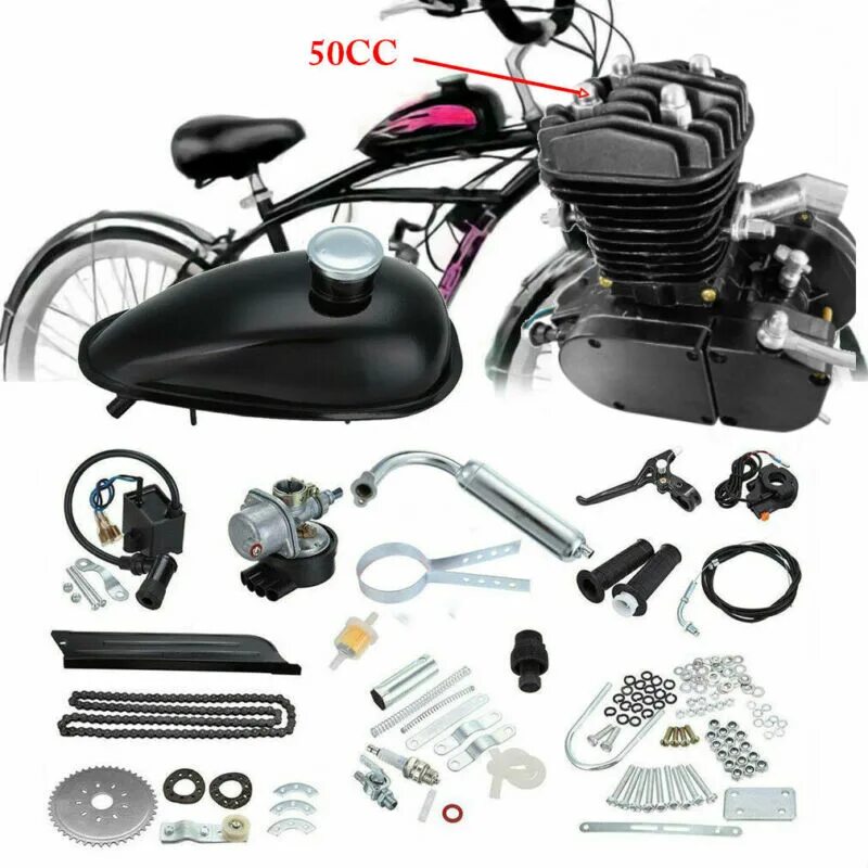 Двигатель 50cc. KS-sei-50 Motor Kit. 250 Cc 2 stroke engine Kit. Бензиновый двигатель для велосипеда.