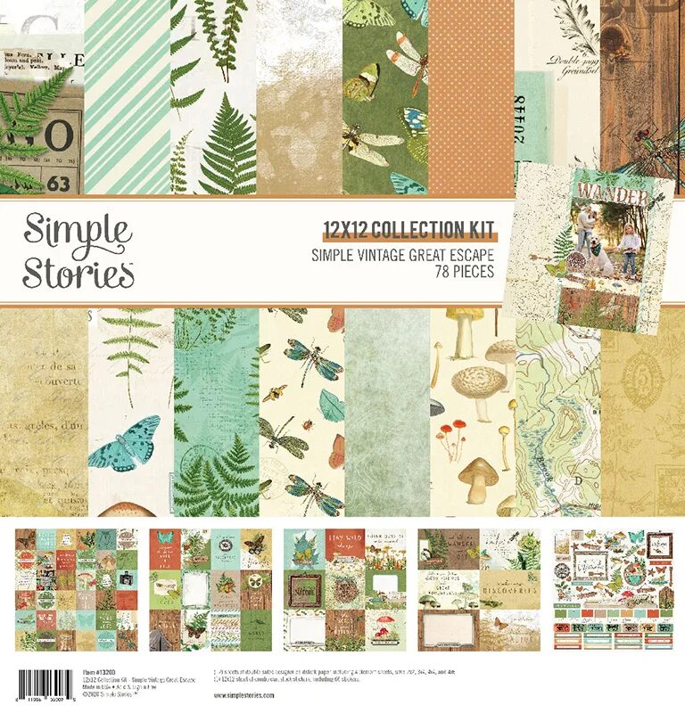 Simple stories collection Kit 12"x12" simple Vintage great Escape. Набор бумаги коллекция simple Vintage great Escape от simple stories. Simple Vintage great Escape. A simple story.