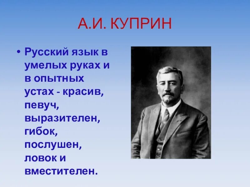 Могуч певуч. Куприн русский язык в умелых руках и в опытных устах. Куприн русский в умелых руках. Куприн о русском языке. Куприн о русском языке русский язык в умелых руках.