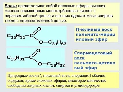 Воски сложные эфиры