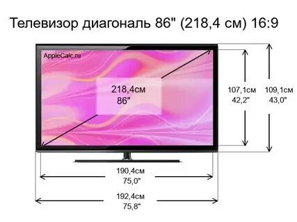 Телевизор 60 дюймов размер в сантиметрах