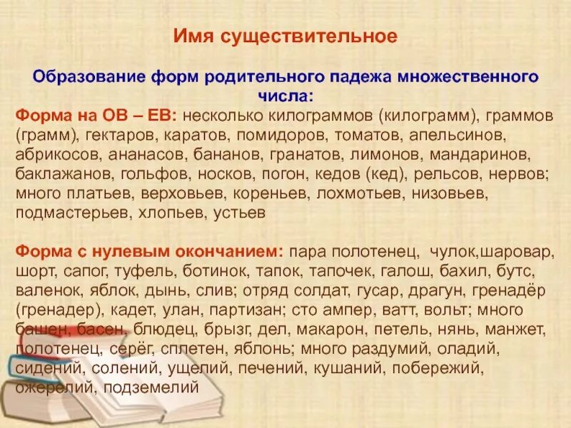 Родительный падеж множественного числа. Образование форм родительного падежа множественного числа. Образуйте форму родительного падежа множественного числа. Родительный падеж множественного числа существительных. Килограмм или килограммов грамота