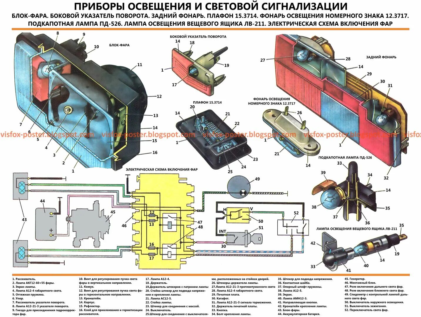 Схемы световой сигнализации. Конструкция блок фары ВАЗ 2105. Задние фары ВАЗ 2105 схема. Схема блок фары ВАЗ 2107. Схема задних фонарей ВАЗ 2105.