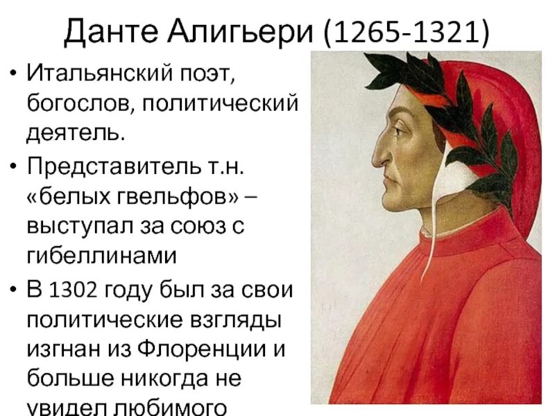 Биография данте алигьери кратко 9 класс. Данте Алигьери (1265 – 1-321). Данте Алигьери (1265–1321), итальянский писатель.. Данте Алигьери (1265-1321). Данте Алигьери (1265 — 1321) рисунка.