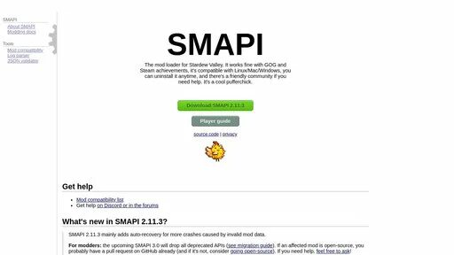 SMAPI. SMAPI 1.4.5.151. SMAPI 3.12.6. SMAPI icon.