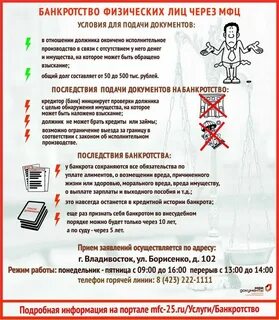 Банкротство физических лиц мфц список документов