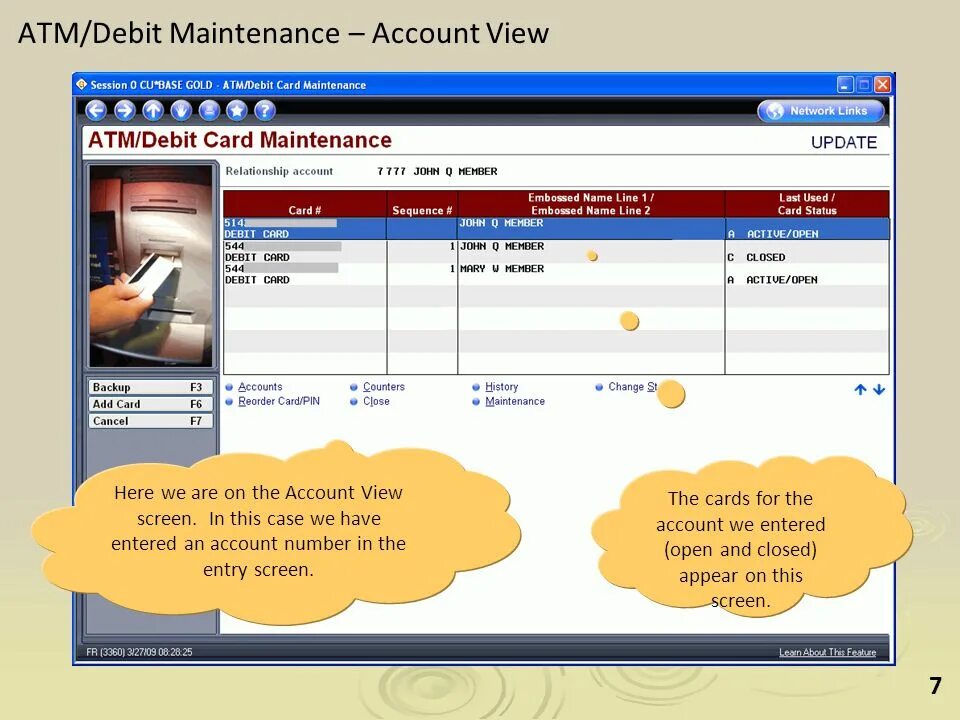 Account view