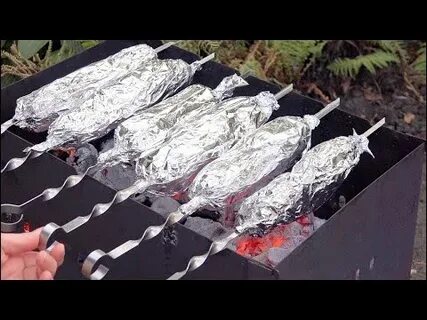 Окунь в фольге на мангале