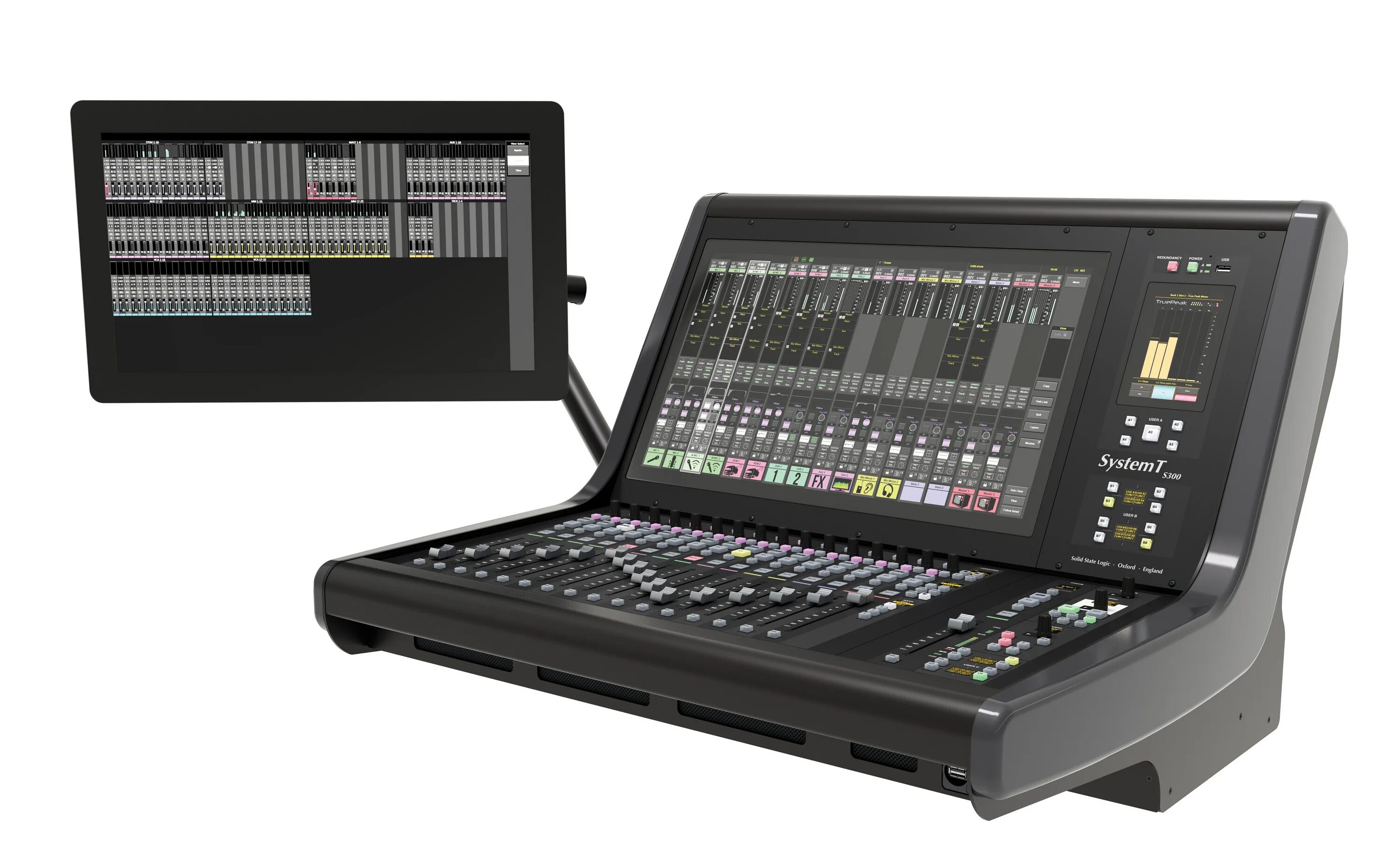 System console c. Console 1 fader. studer s300-12. solid state. system console.