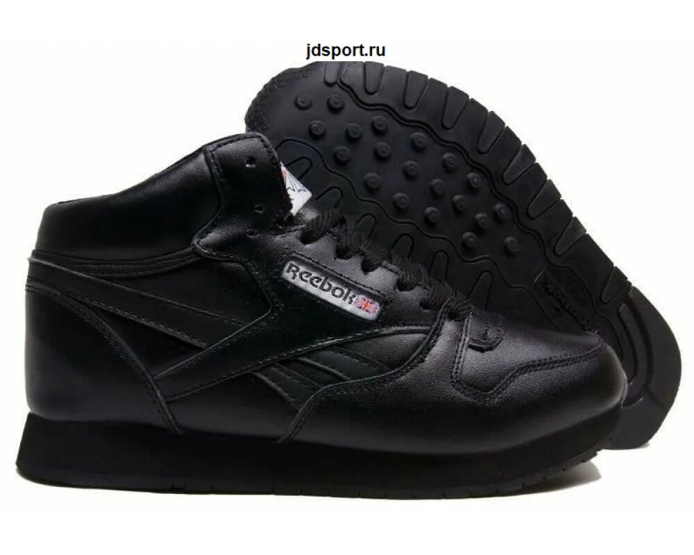 Кроссовки рибок мужские купить в спб. Reebok Classic Black Winter. Reebok Classic Leather Black. Кроссовки рибок мужские кожаные черные. Reebok Classic Leather черные.