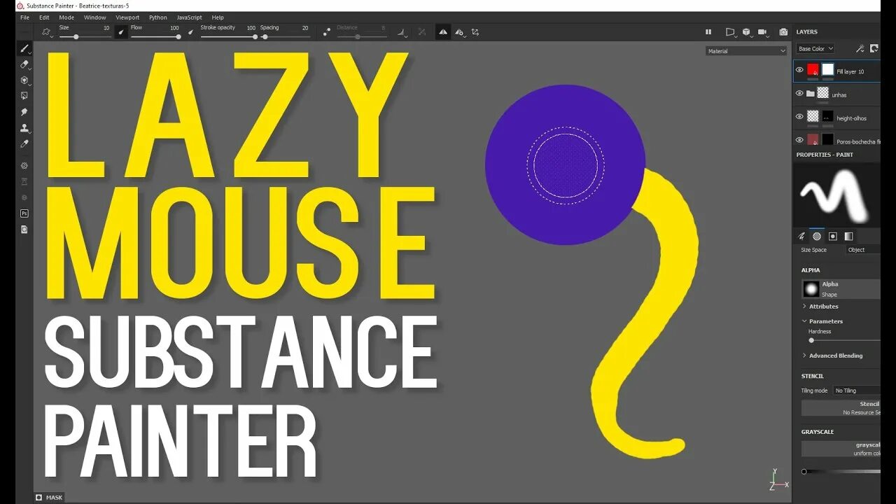 Lazy mouse. Lazy mouse zbrush. lazy mouse substance painter. lazy painter.