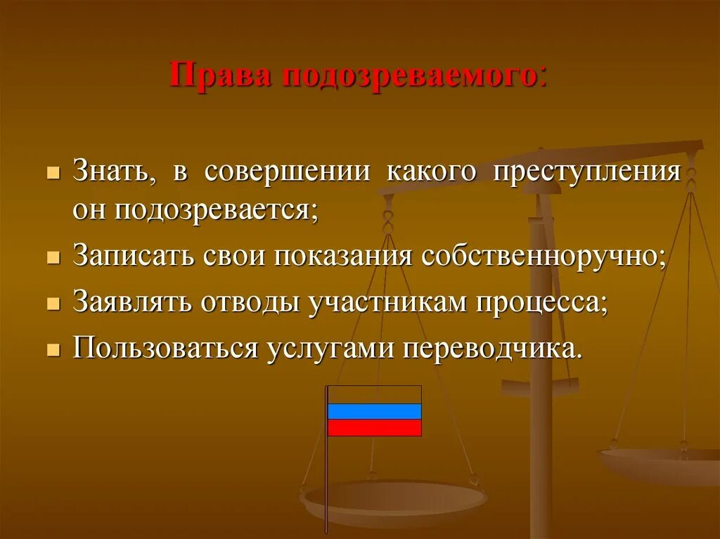 Гарантии прав обвиняемого. Полномочия подозреваемого.