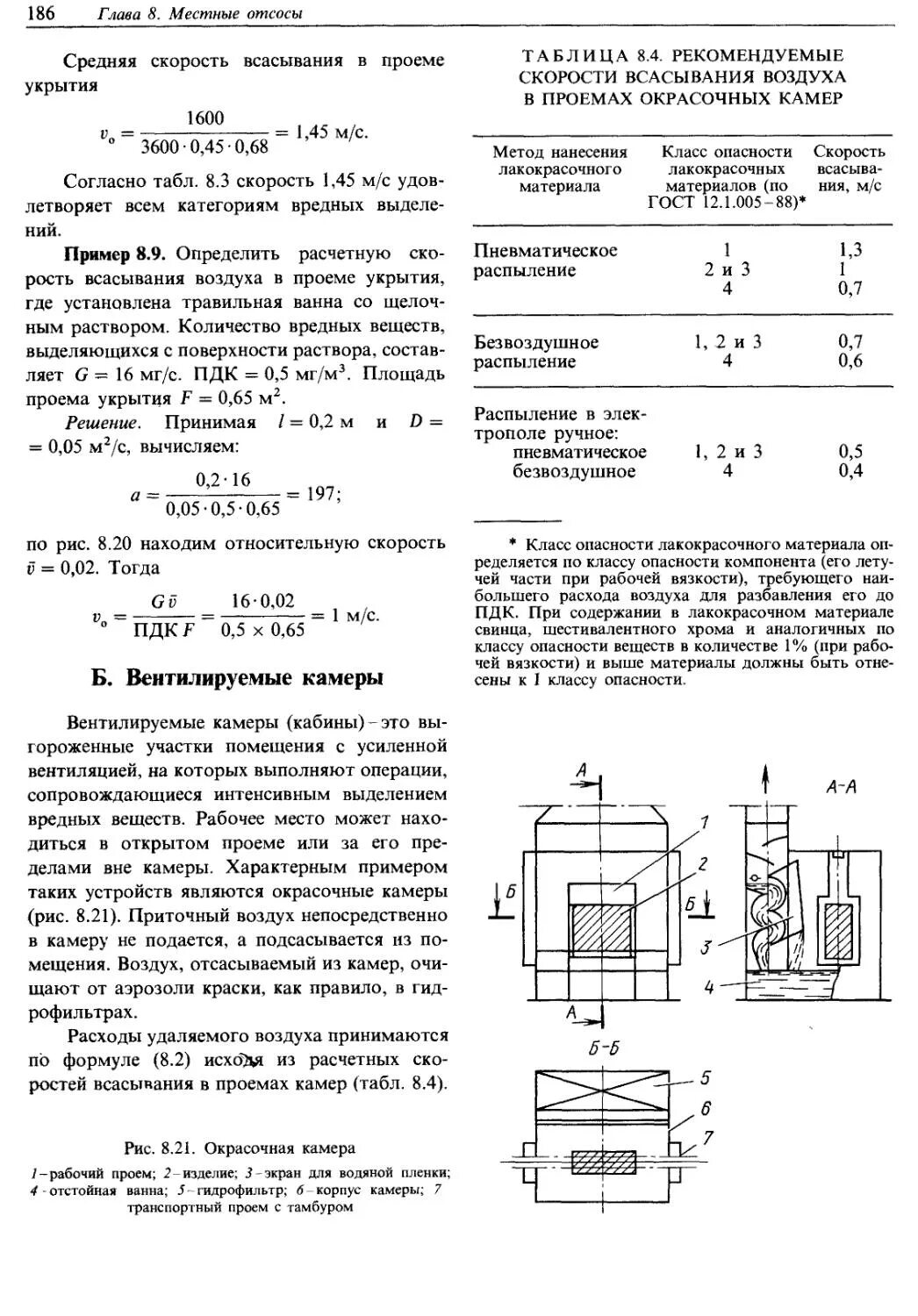 Скорость воздуха в камере